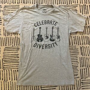 Celebrate Diversity Light Gray Guitarist T-Shirt